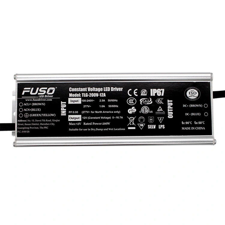 Fuente de alimentación LED de voltaje constante alto Pf 12v 200w