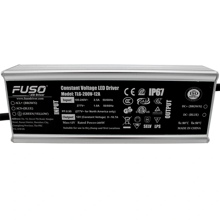 Fuente de alimentación LED de voltaje constante alto Pf 24v 200w