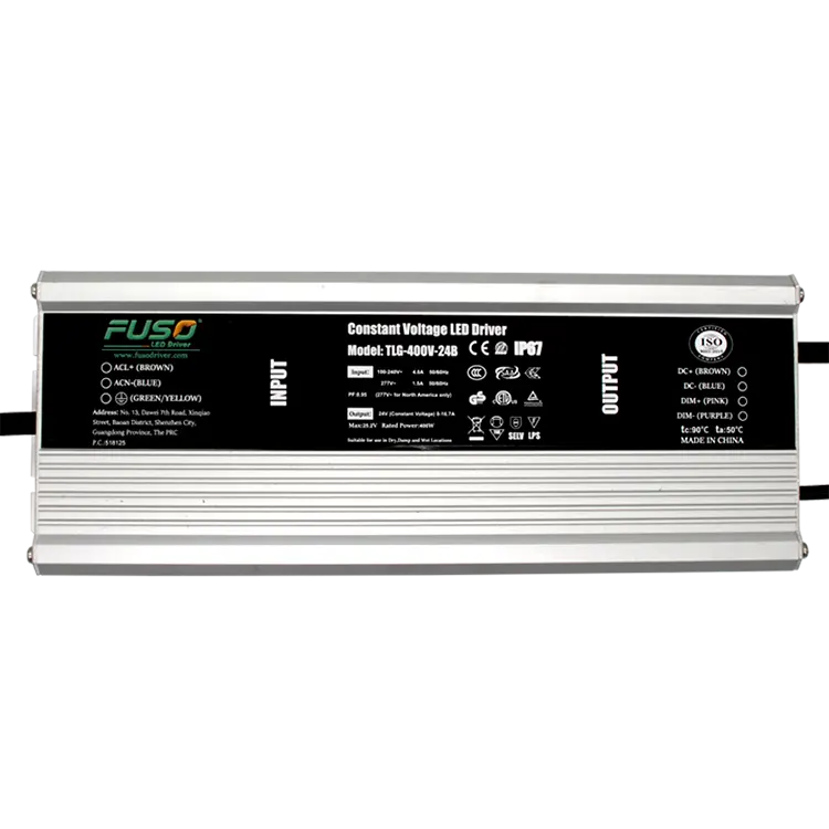 Controlador LED de voltaje constante alto PF 24V 400w